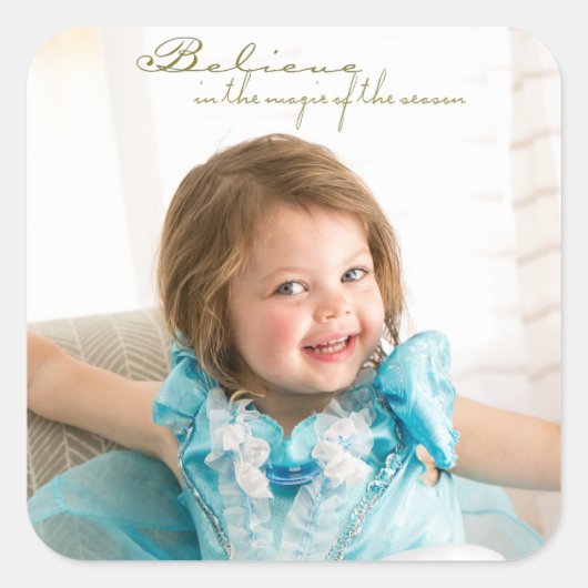 Geloof in de magie vierkante sticker (Voorkant)