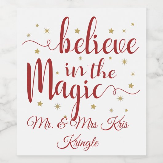 Geloof in de magie wijn etiket (Enkel label)