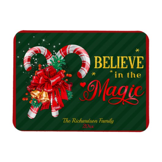 Geloof in de magische feestdagen van rode groene s magneet (Horizontaal)