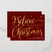 Geloof in de magische gouden elegante kerstkaart folie feestdagen briefkaart (Voorkant / Achterkant)