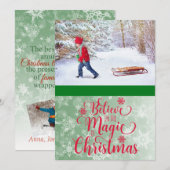 Geloof in de magische kerstfotokaart feestdagenkaart (Voorkant / Achterkant)