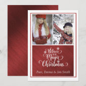 Geloof in de magische kerstfotokaart feestdagenkaart (Voorkant / Achterkant)