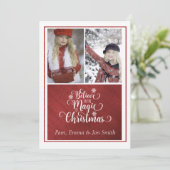 Geloof in de magische kerstfotokaart feestdagenkaart (Staand voorkant)