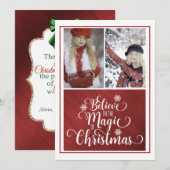 Geloof in de magische kerstfotokaart feestdagenkaart (Voorkant / Achterkant)