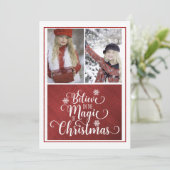 Geloof in de magische kerstfotokaart feestdagenkaart (Staand voorkant)