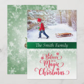 Geloof in de magische kerstfotokaart feestdagenkaart (Voorkant / Achterkant)