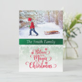 Geloof in de magische kerstfotokaart feestdagenkaart (Staand voorkant)