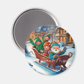 Geloof in de magische kerstillustratie magneet (Voorkant / Achterkant)