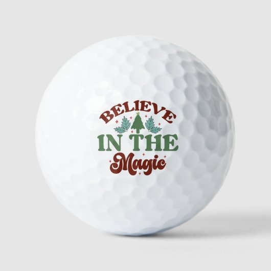Geloof in de magische Retro Kerst Feestdagen Golfballen (Voorkant)