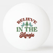 Geloof in de magische Retro Kerst Feestdagen Pingpongbal (Achterkant)