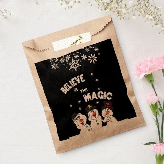Geloof in de magische sneeuwpoppen bedankzakje (Gezegeld)