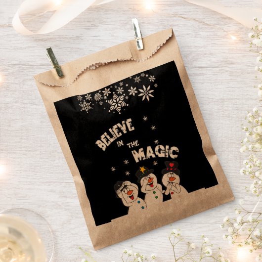 Geloof in de magische sneeuwpoppen bedankzakje (Geknipt)
