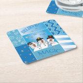 Geloof in de magische sneeuwpoppen kartonnen onderzetters (Schuin)