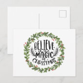 Geloof in de Magische Waterverf Wreate Feestdagenkaart (Voorkant / Achterkant)