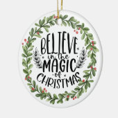 Geloof in de Magische Waterverf Wreate Keramisch Ornament (Links)