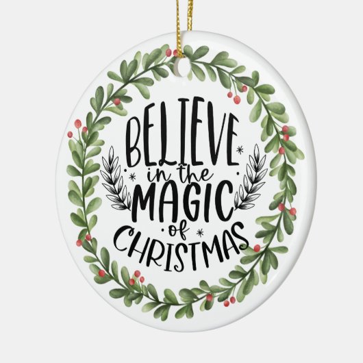 Geloof in de Magische Waterverf Wreate Keramisch Ornament (Links)