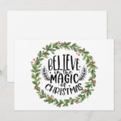 Geloof in de Magische Waterverfkrans Feestdagenkaart (Voorkant / Achterkant)