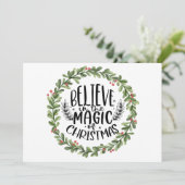 Geloof in de Magische Waterverfkrans Feestdagenkaart (Staand voorkant)
