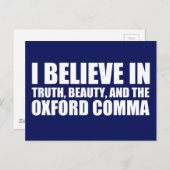 Geloof in de Oxford Comma Humor Briefkaart (Voorkant / Achterkant)