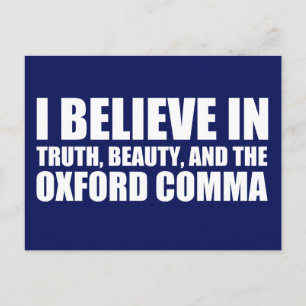 Geloof in de Oxford Comma Humor Briefkaart