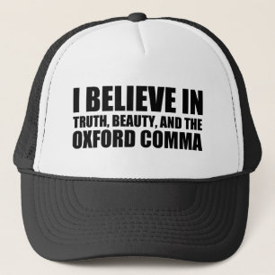 Geloof in de Oxford Comma Humor Trucker Pet