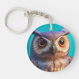 Geloof in de prachtige (kleurrijke uil) Sleutelhan Sleutelhanger