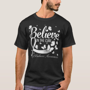 Geloof in de pure blindness Awareness Butterfly T-shirt