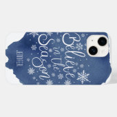 Geloof in de Seizoensblauwe Snowflake kerst Case-Mate iPhone Case (Achterkant (horizontaal))