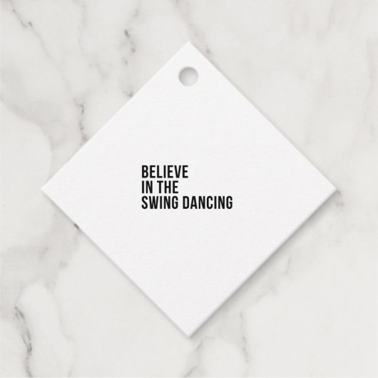 Geloof in de swing dansen bedankjes labels (Voorkant)