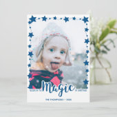 Geloof in de toverstaf van de kerstfoto feestdagenkaart (Staand voorkant)