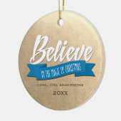 Geloof in de toverstaf van de kerstfoto keramisch ornament (Links)