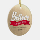 Geloof in de toverstaf van de kerstfoto keramisch ornament (Rechts)