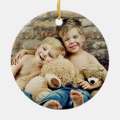 Geloof in de toverstaf van de kerstfoto keramisch ornament (Achterkant)