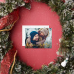 geloof in de tovervakantie groet folie feestdagen briefkaart<br><div class="desc">foto kerstvakantie - wenskaart met gouden folie en een aangepaste familiefoto .</div>
