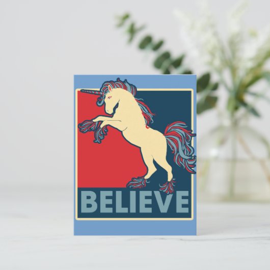 Geloof in de Unicorn Briefkaart (Staand voorkant)