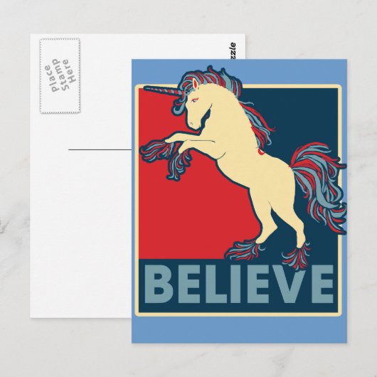 Geloof in de Unicorn Briefkaart (Voorkant / Achterkant)