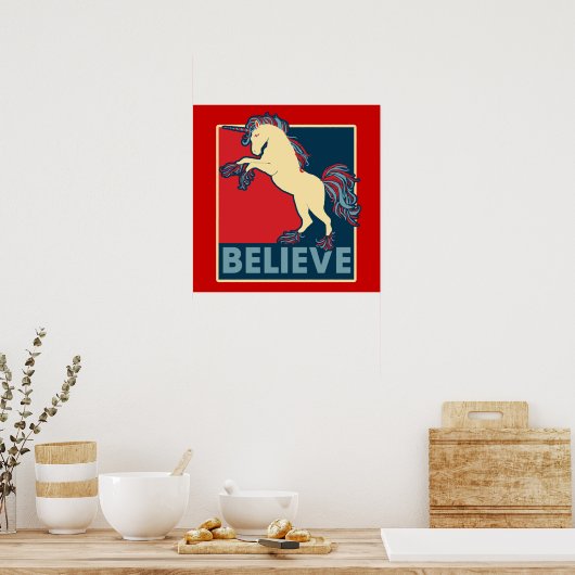 Geloof in de Unicorn Poster (Keuken)