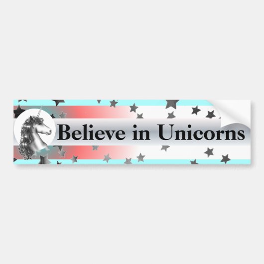 GELOOF IN DE UNICORNS-bumpersticker Bumpersticker (Voorkant)