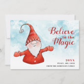 Geloof in de unieke kerst van het Magic Gnome Feestdagenkaart (Voorkant)