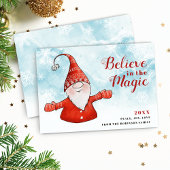 Geloof in de unieke kerst van het Magic Gnome Feestdagenkaart