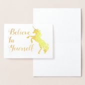 Geloof in de uzelf-eenhoorn-Kaart Folie Kaarten (Display)