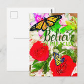 Geloof in de Waterverf van Miracles Monarch Butter Briefkaart (Voorkant / Achterkant)