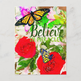 Geloof in de Waterverf van Miracles Monarch Butter Briefkaart