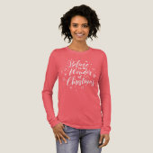 Geloof in de Wonder van de kerstbriefing in Roze Tri-Blend Shirt (Voorkant)