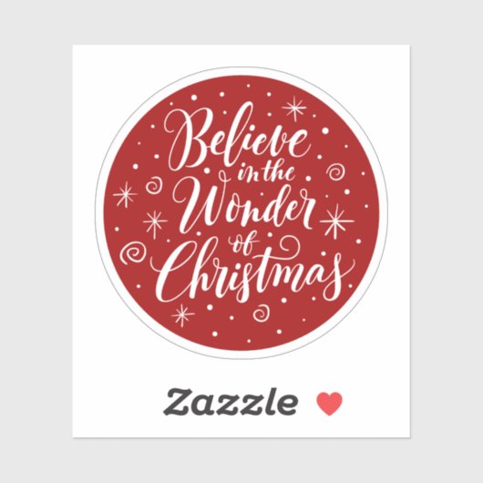 Geloof in de wonder van de kerstcaderonde sticker (Vel)
