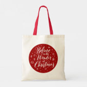 Geloof in de wonder van de kerstcaderonde tote bag (Achterkant)