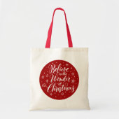Geloof in de wonder van de kerstcaderonde tote bag (Voorkant)