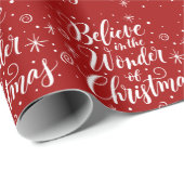 Geloof in de Wonder van kerstcadeau Red Cadeaupapier (Rol Hoek)
