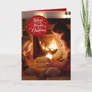 Geloof in de Wonder van Kerstmis Aangepaste Foto Feestdagen Kaart