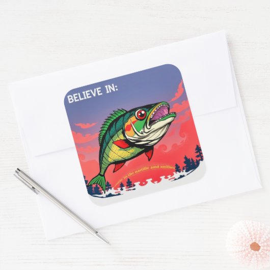 Geloof in de wonderen van Natuur Vierkante Sticker (Envelop)